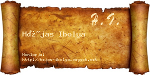 Héjas Ibolya névjegykártya