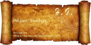 Héjas Ibolya névjegykártya