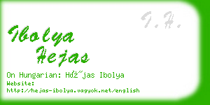 ibolya hejas business card